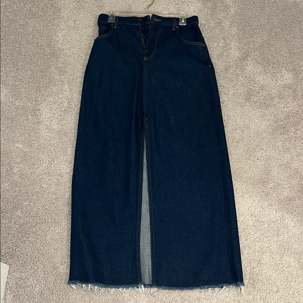 Pilcro Dark Blue Denim Maxi Skirt